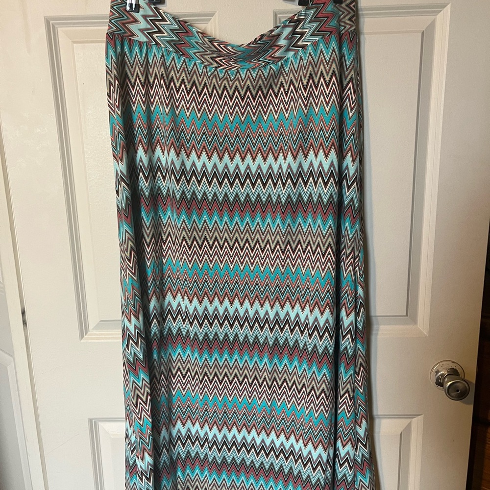 Vibrant Chevron Maxi Skirt